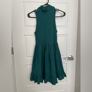 Zara Green Mock Neck Dress